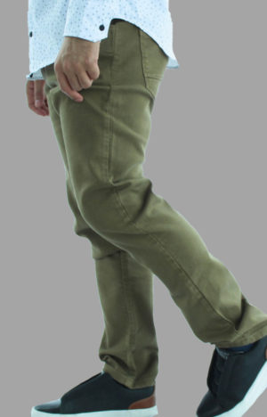 Pantalon drill caqui - vista lateral