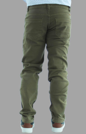 Pantalon drill caqui - vista atras