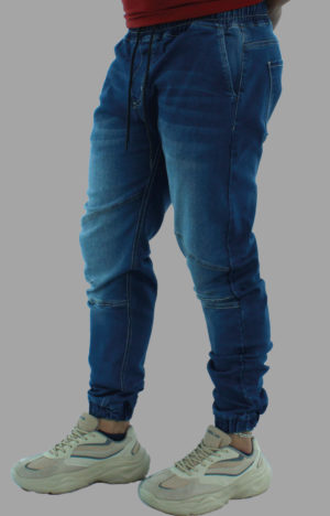 Jogger azul jean - vista lateral